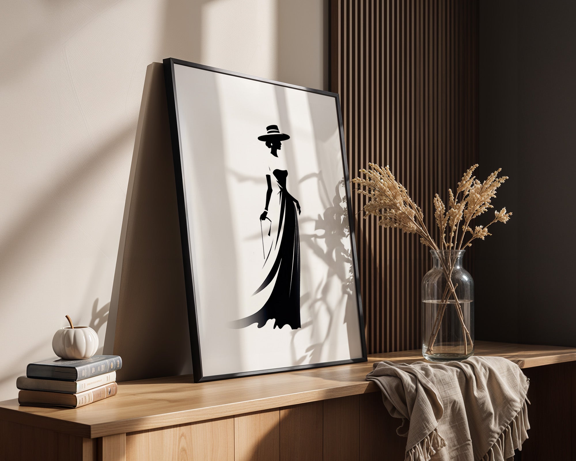 Dame Silhouette Eleganz Schwarz/Weiß