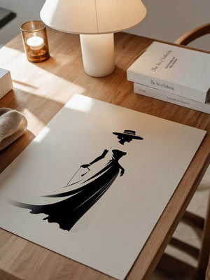 Dame Silhouette Eleganz Schwarz/Weiß