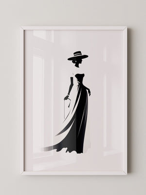 Dame Silhouette Eleganz Schwarz/Weiß