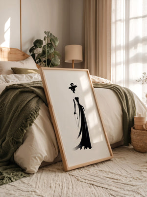 Dame Silhouette Eleganz Schwarz/Weiß