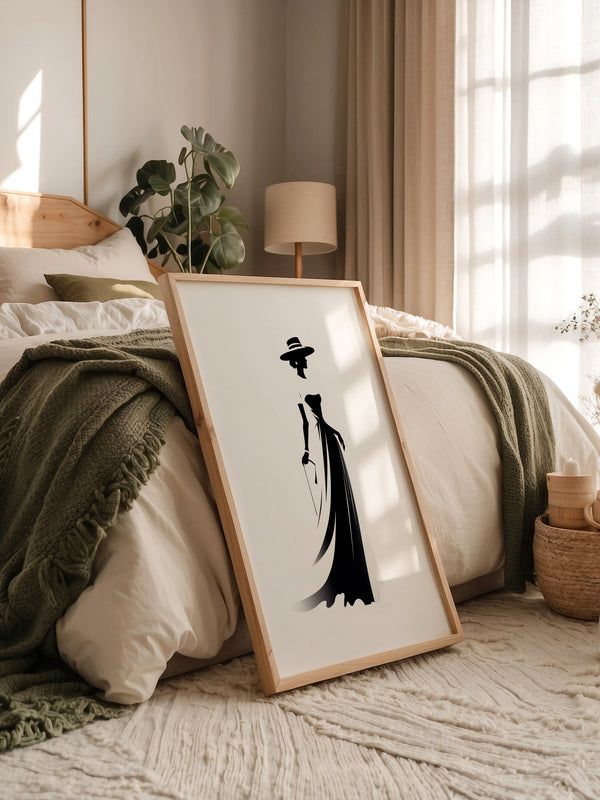 Dame Silhouette Eleganz Schwarz/Weiß