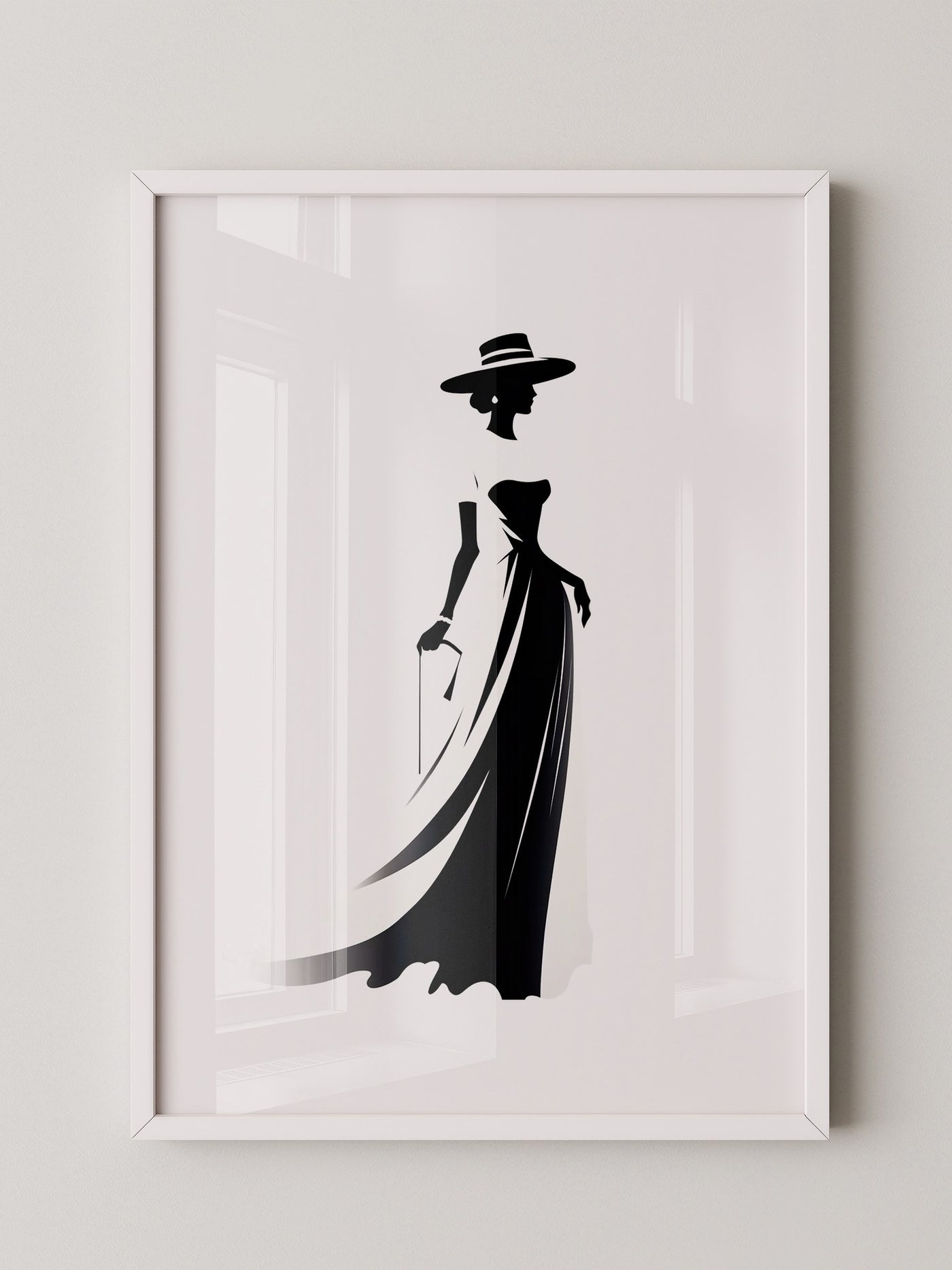 Dame Silhouette Eleganz Schwarz/Weiß