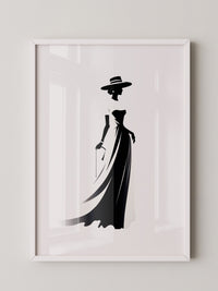 Dame Silhouette Eleganz Schwarz/Weiß