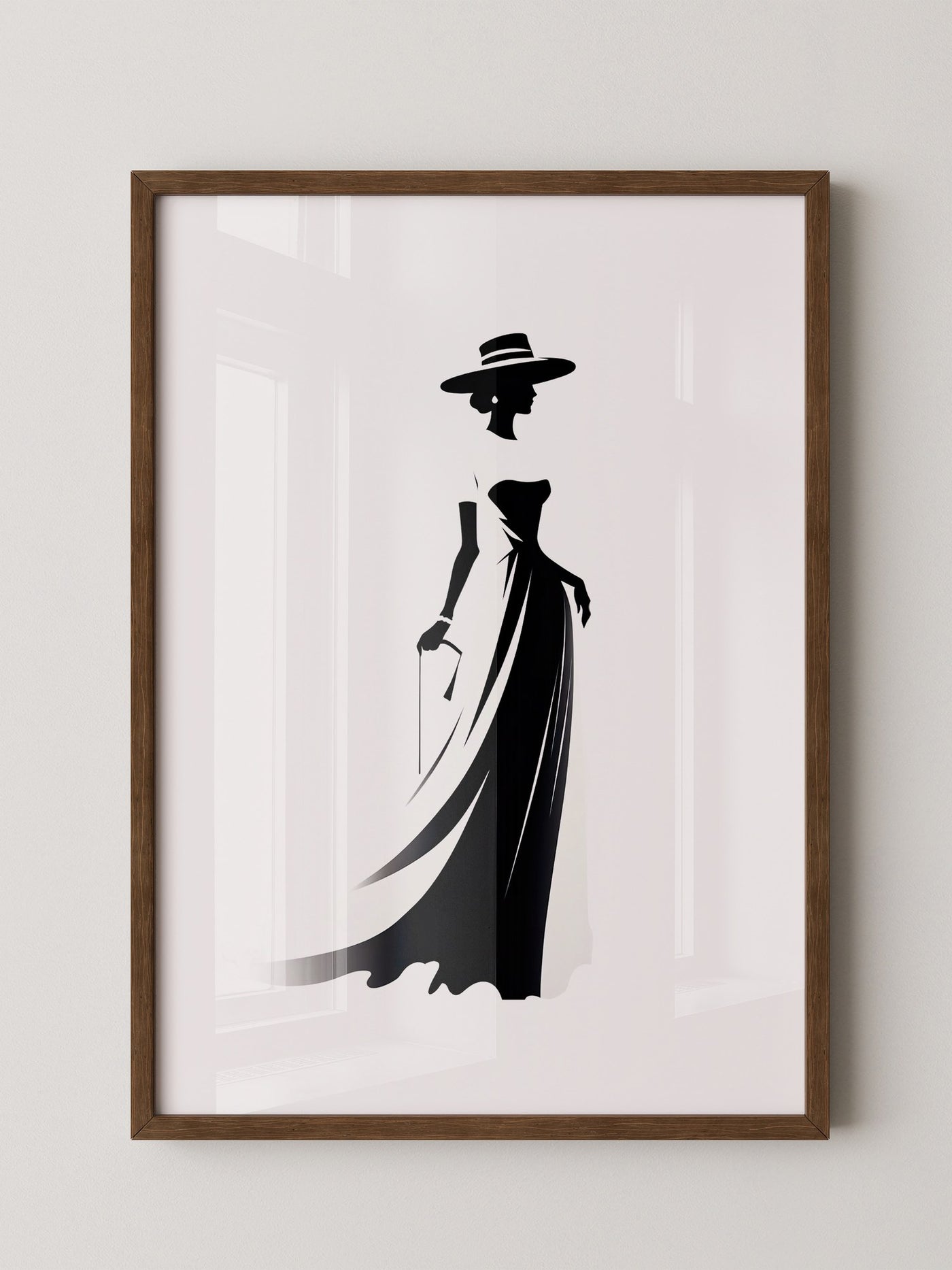 Dame Silhouette Eleganz Schwarz/Weiß