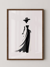 Dame Silhouette Eleganz Schwarz/Weiß