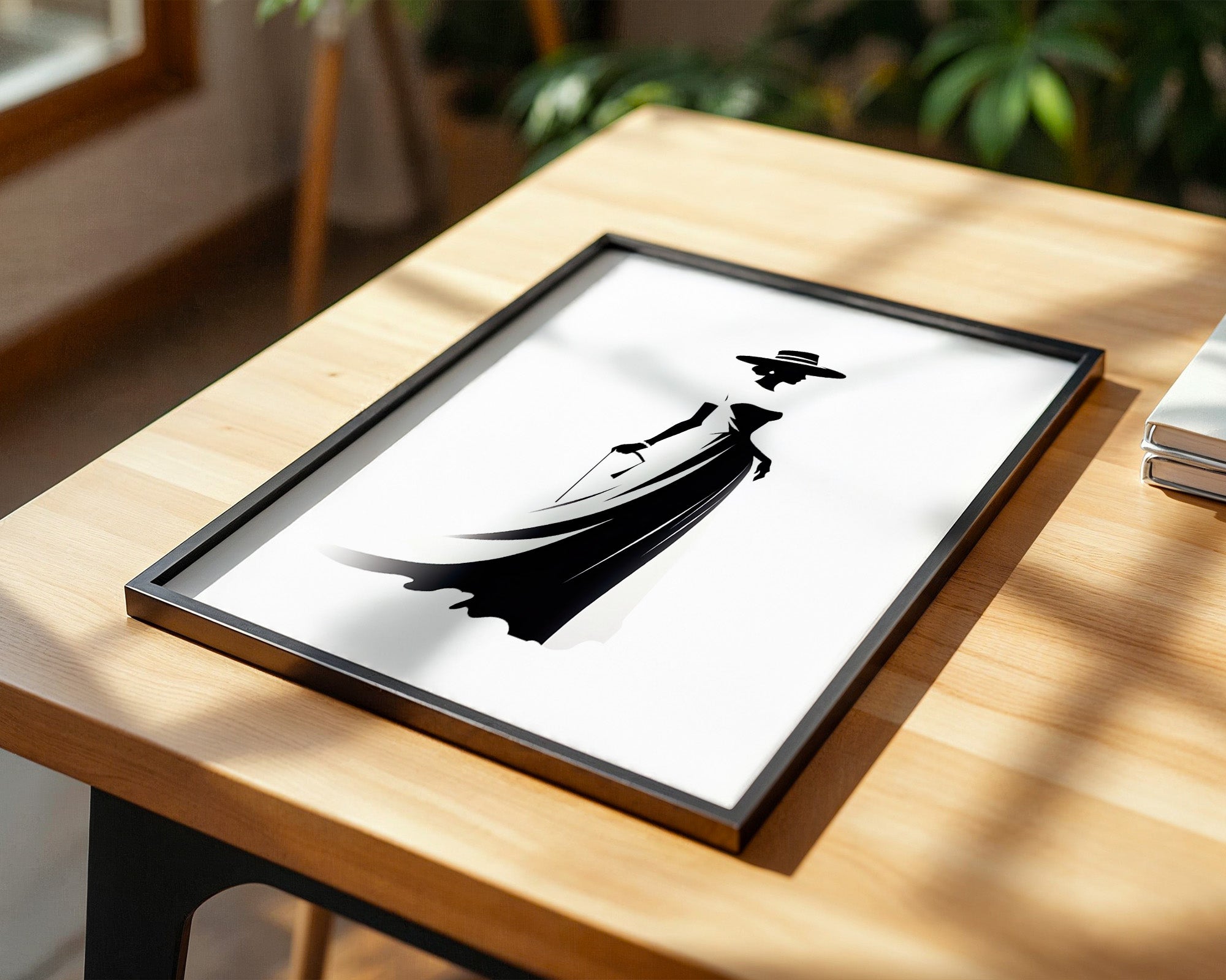 Dame Silhouette Eleganz Schwarz/Weiß