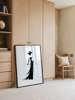 Dame Silhouette Eleganz Schwarz/Weiß