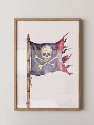 Piratenflagge Aquarell Vintage