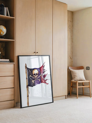 Piratenflagge Aquarell Vintage