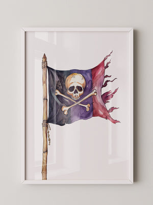 Piratenflagge Aquarell Vintage