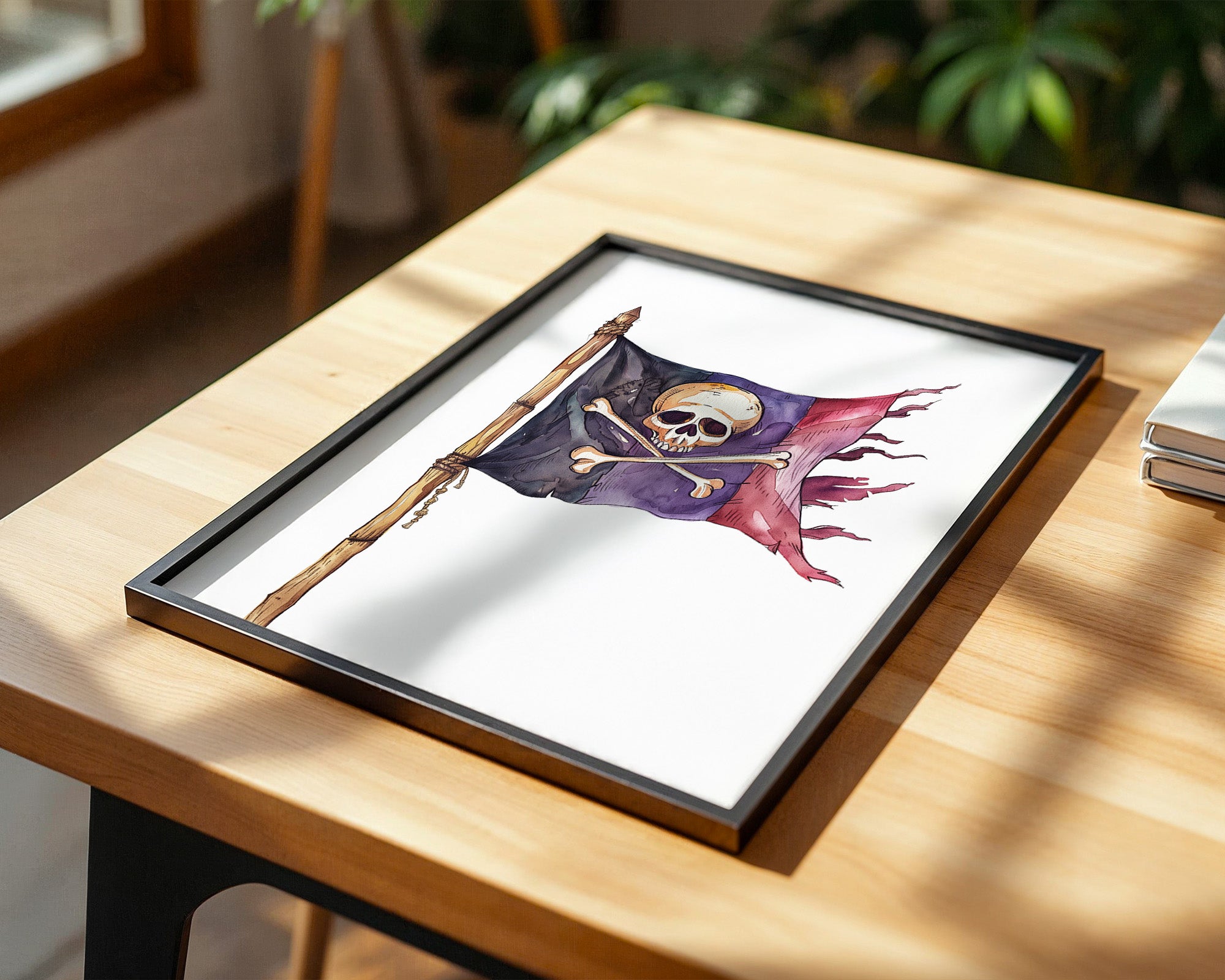 Piratenflagge Aquarell Vintage