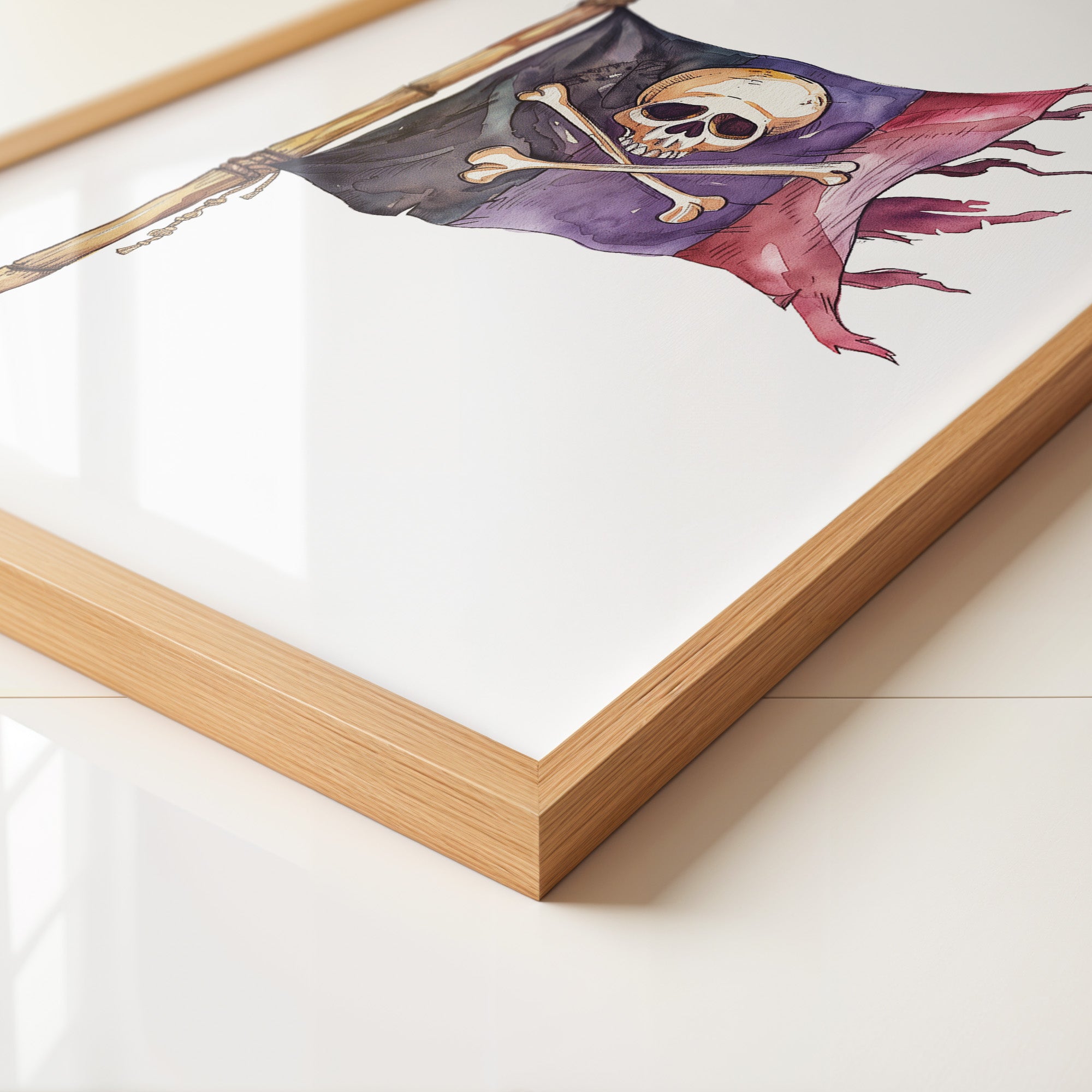 Piratenflagge Aquarell Vintage