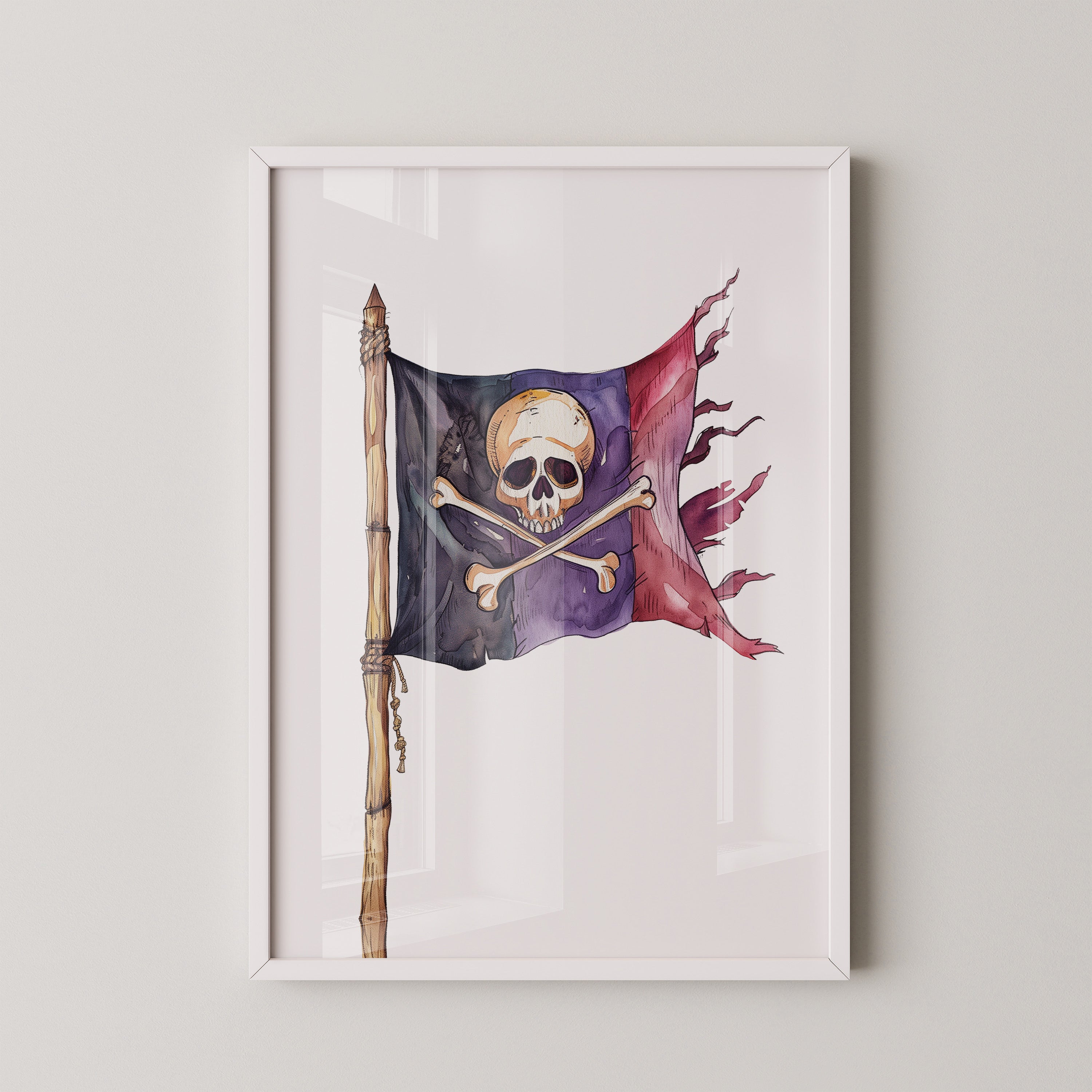 Piratenflagge Aquarell Vintage