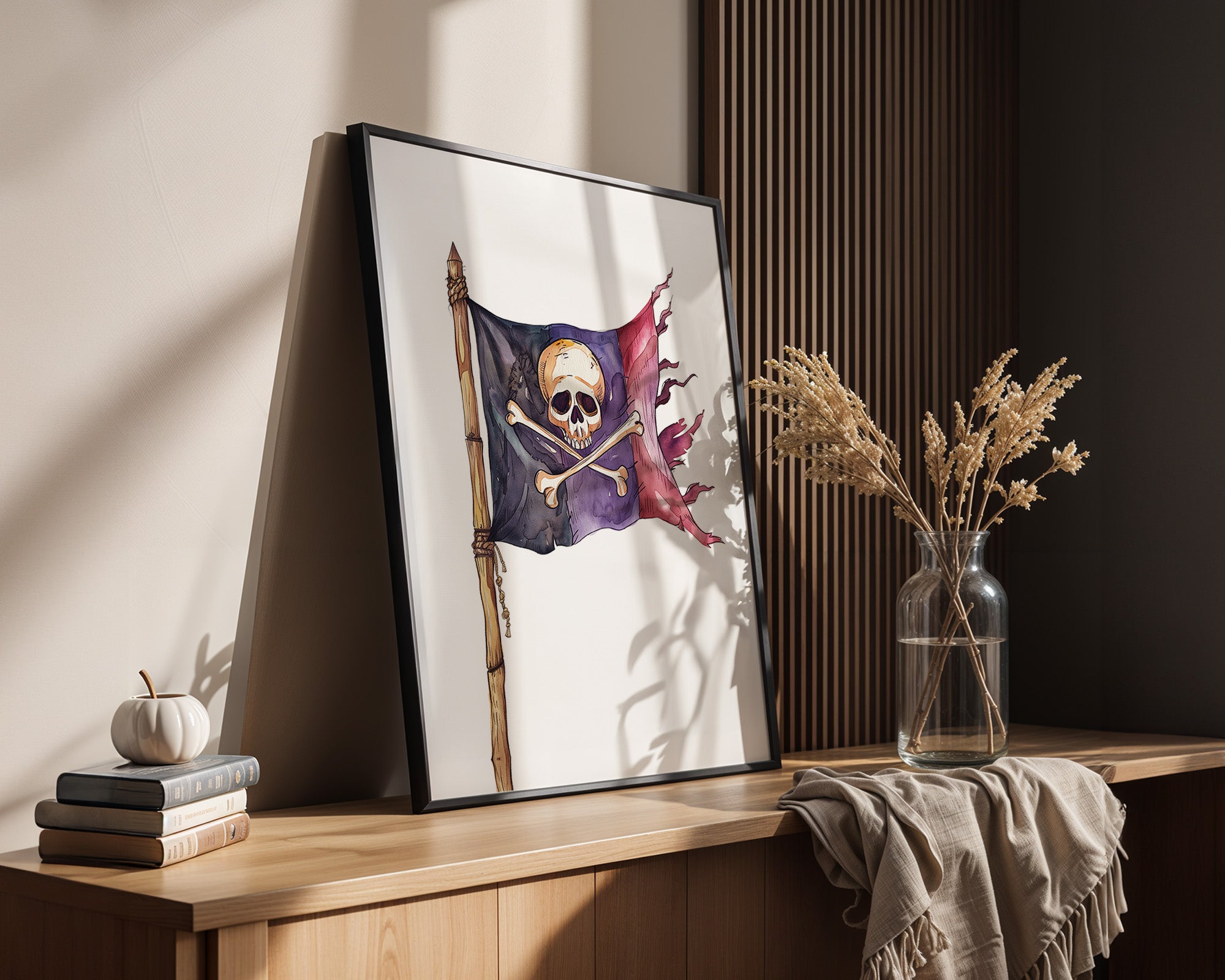 Piratenflagge Aquarell Vintage