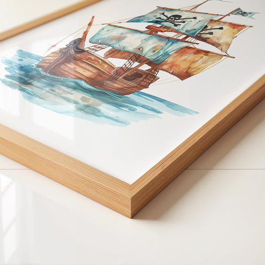 Piratenschiff Aquarell Segel