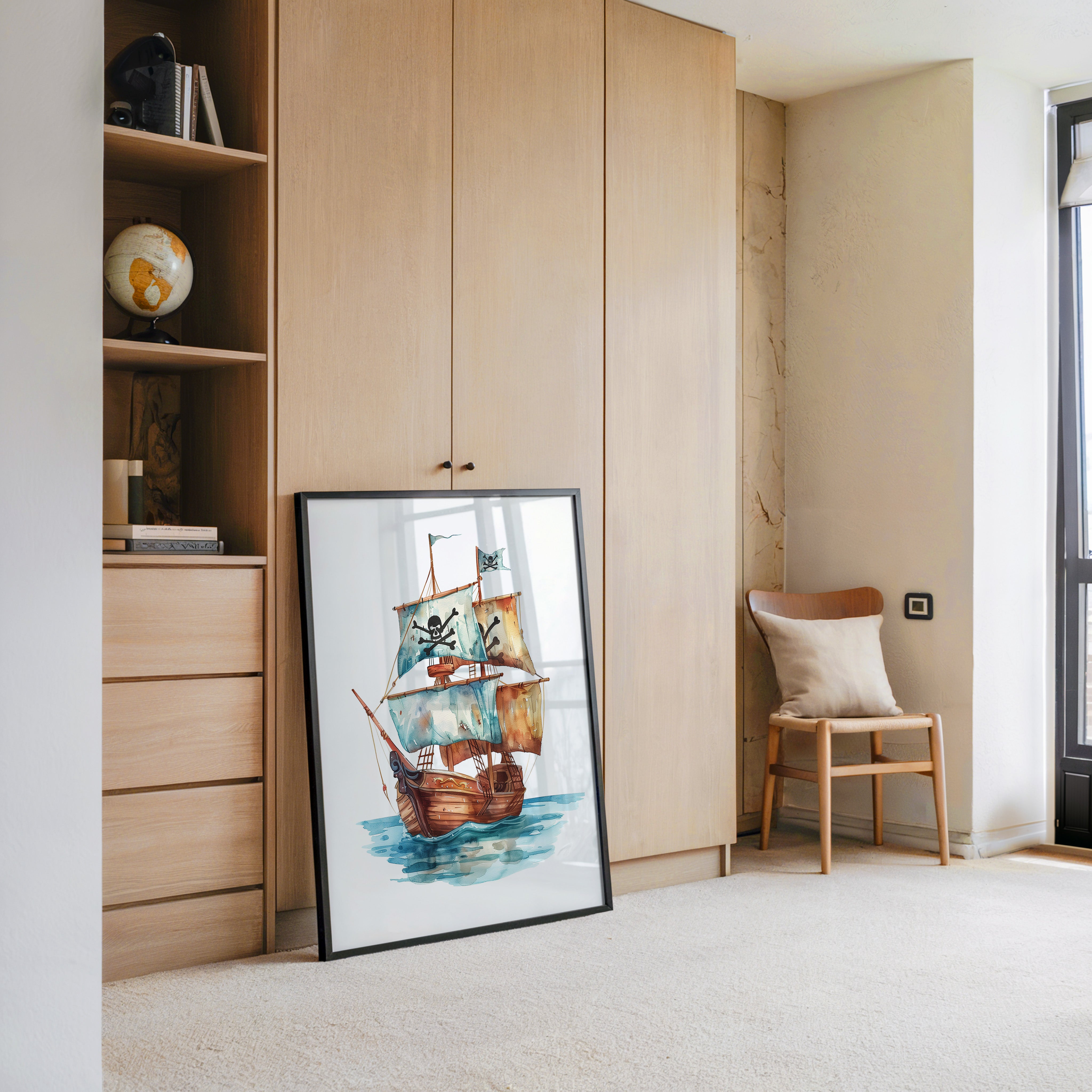 Piratenschiff Aquarell Segel