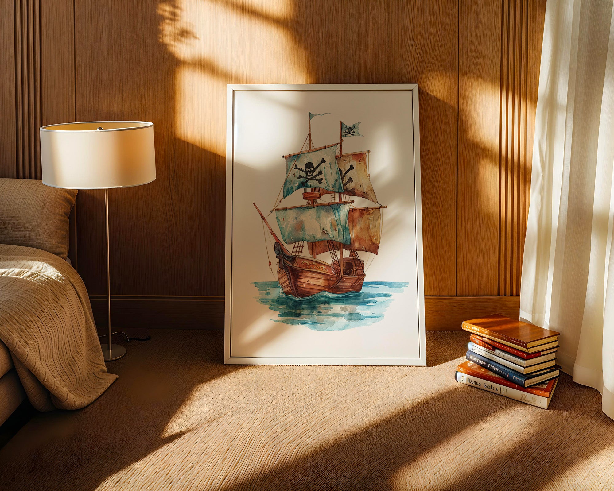 Piratenschiff Aquarell Segel