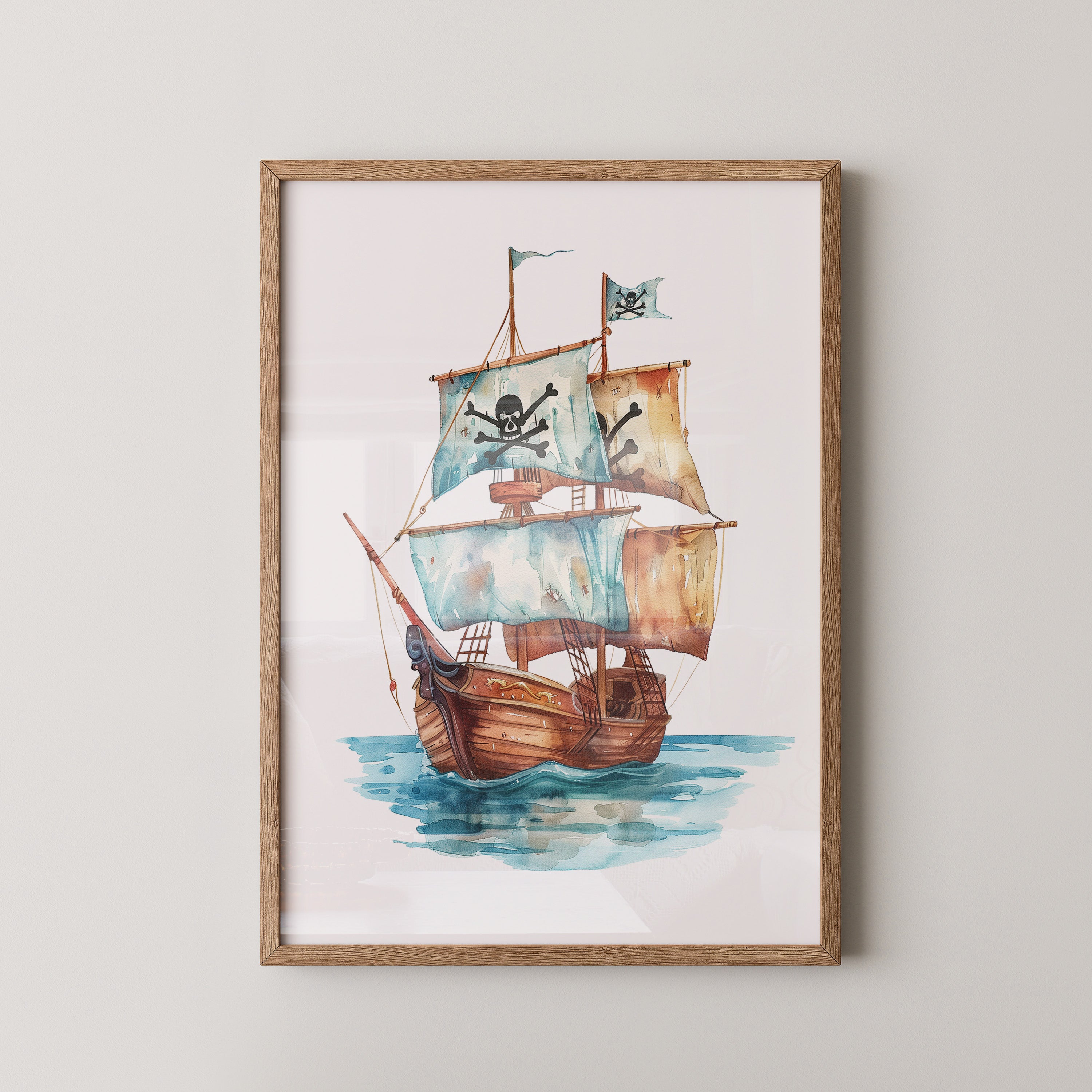 Piratenschiff Aquarell Segel
