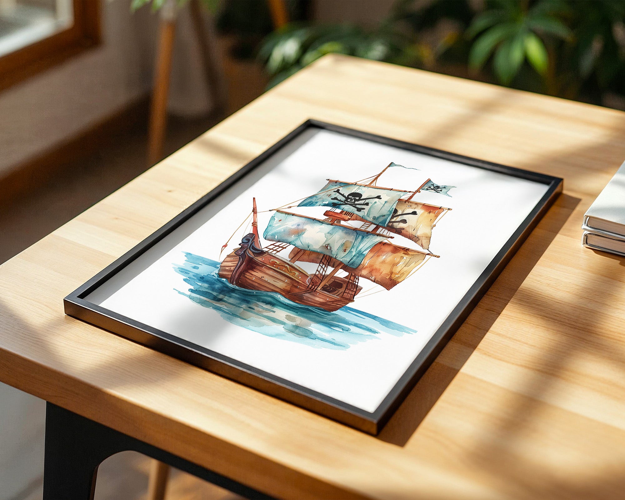 Piratenschiff Aquarell Segel