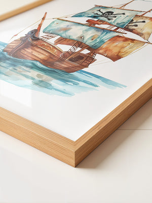 Piratenschiff Aquarell Segel
