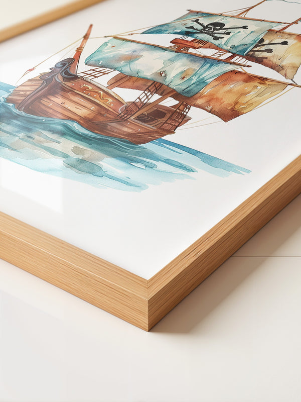 Piratenschiff Aquarell Segel
