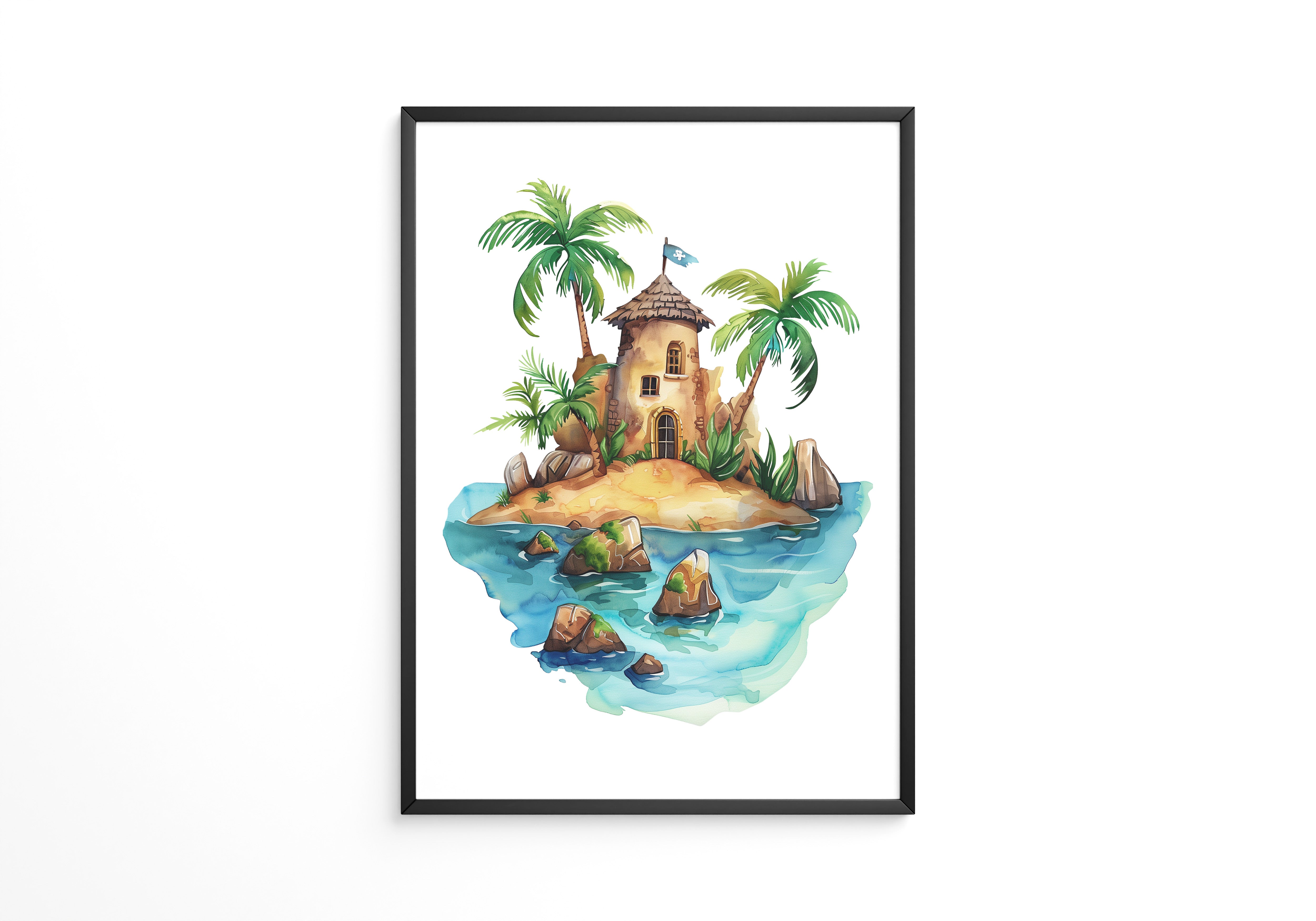 Pirateninsel Aquarell