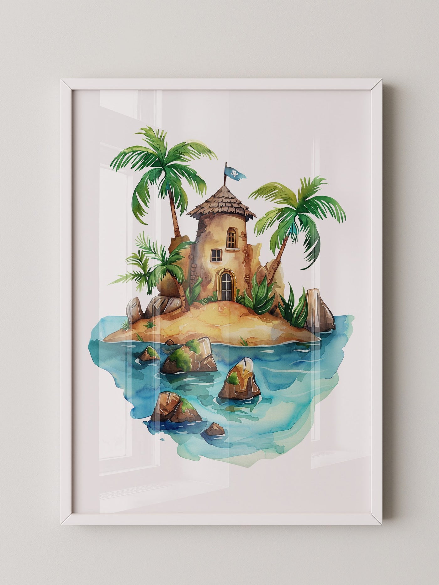 Pirateninsel Aquarell