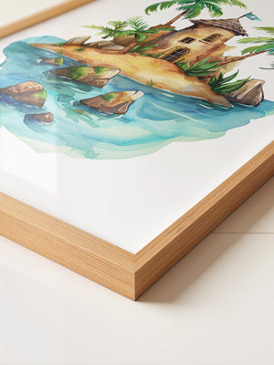 Pirateninsel Aquarell