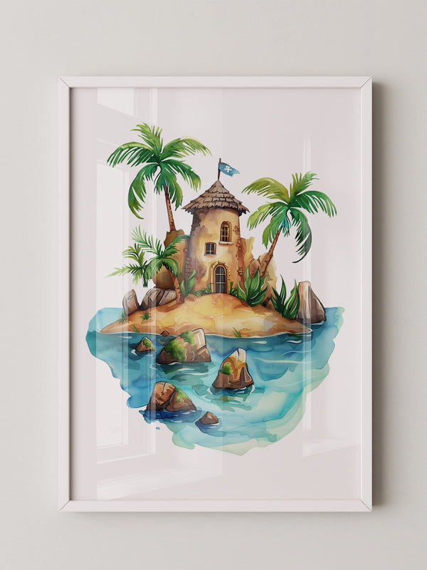 Pirateninsel Aquarell