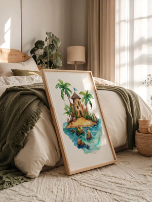 Pirateninsel Aquarell