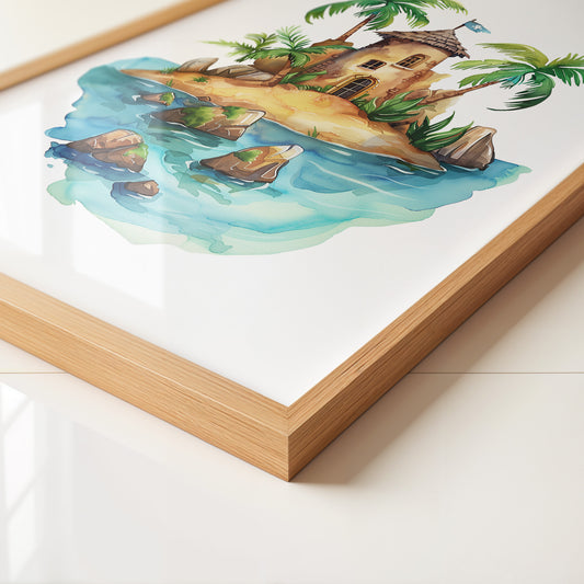 Pirateninsel Aquarell