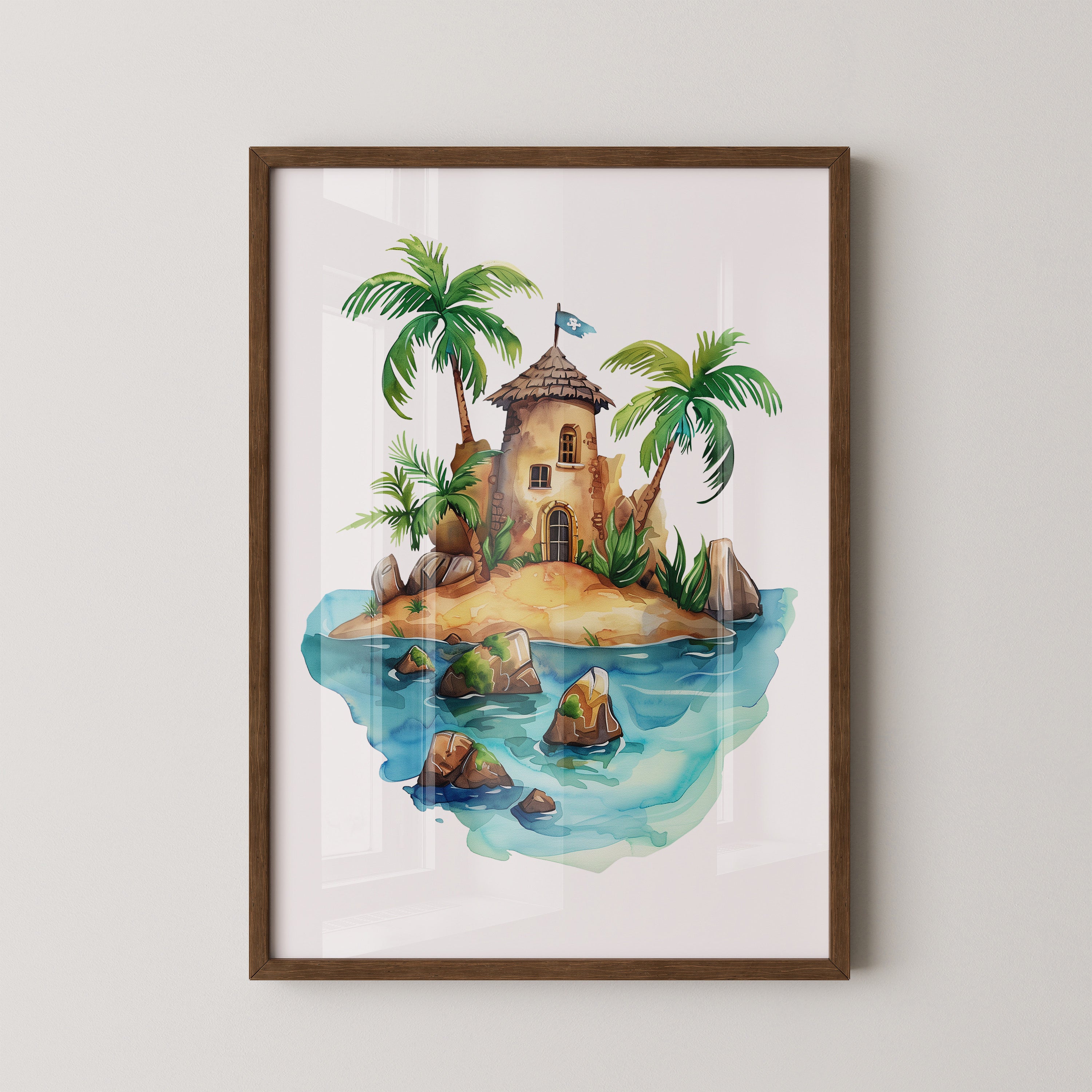 Pirateninsel Aquarell