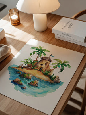 Pirateninsel Aquarell