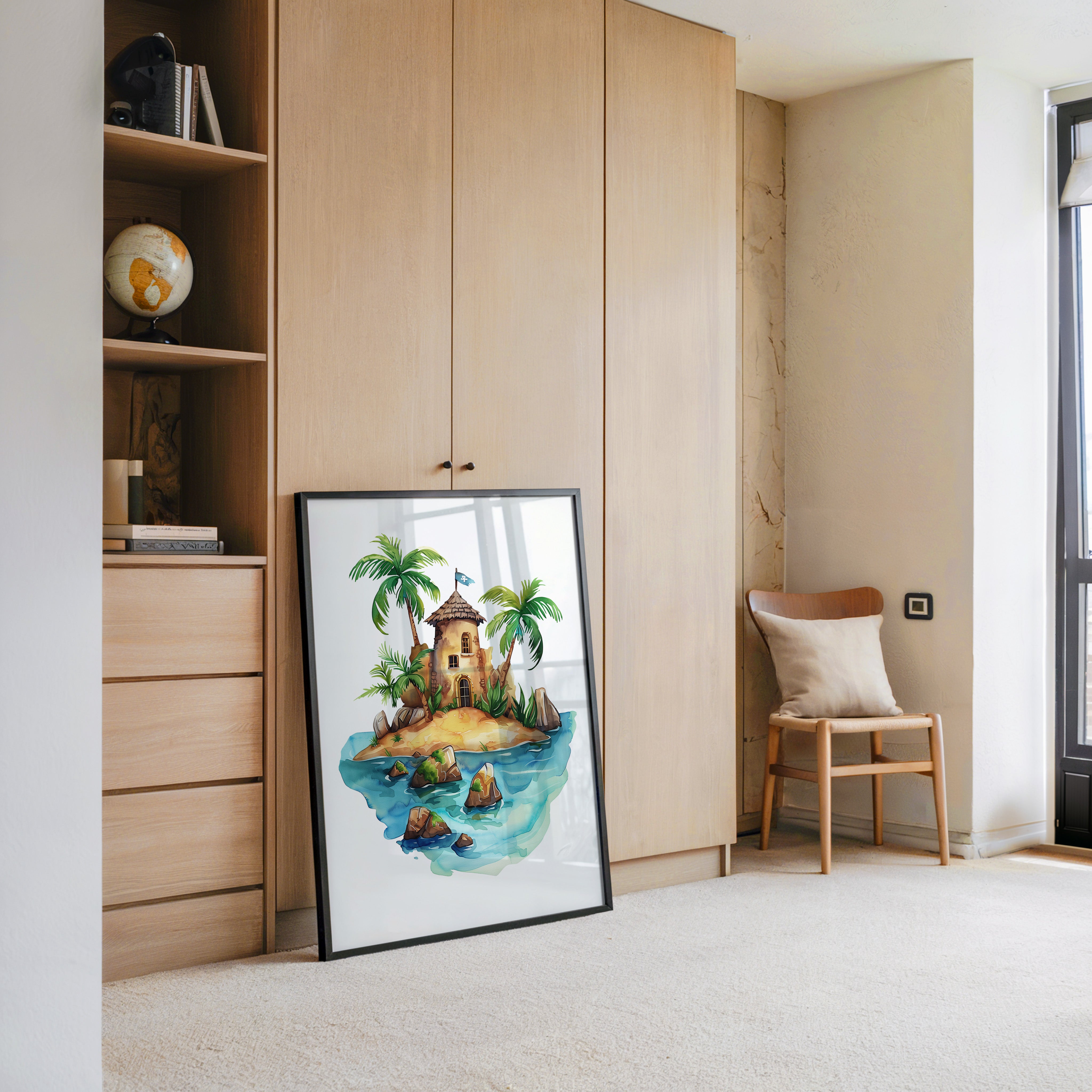 Pirateninsel Aquarell