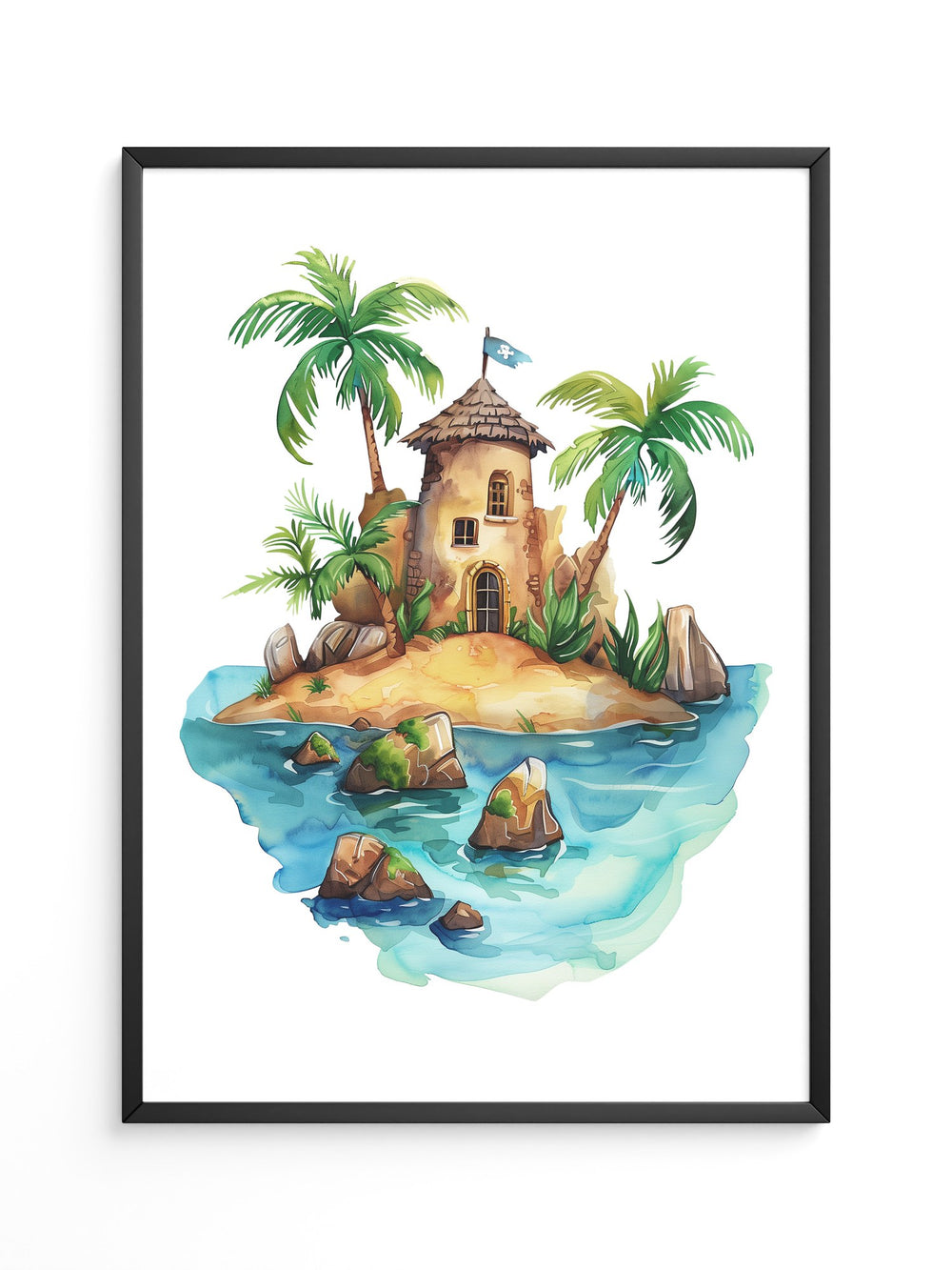 Pirateninsel Aquarell