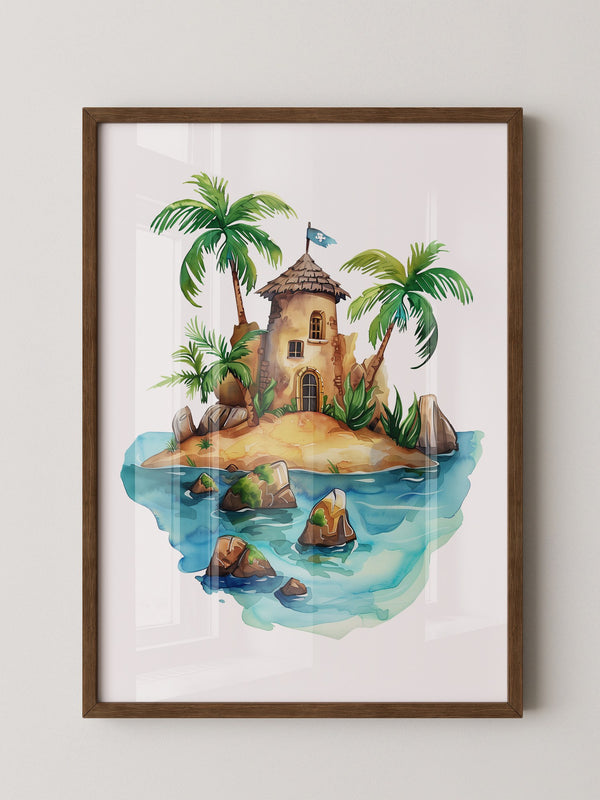 Pirateninsel Aquarell