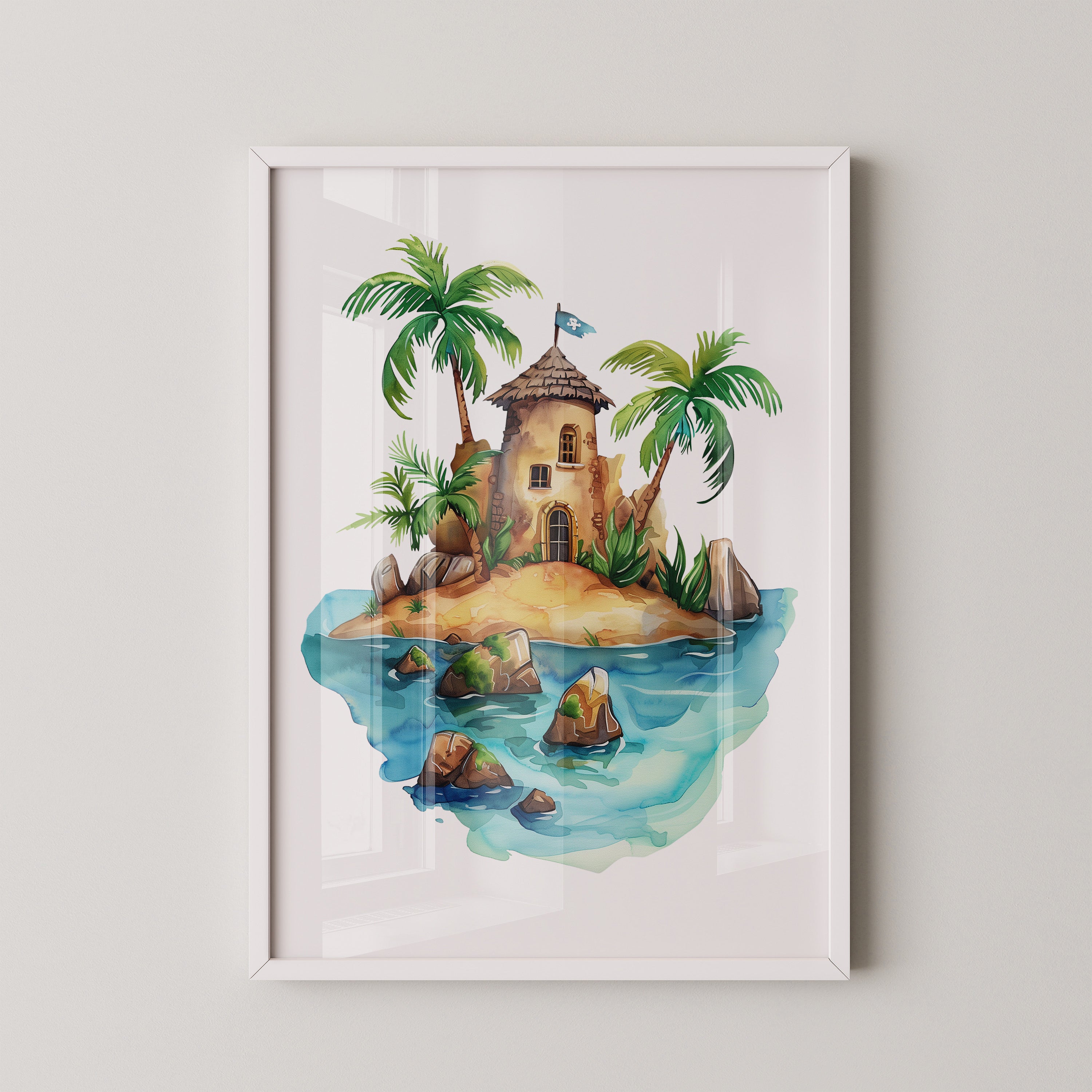 Pirateninsel Aquarell