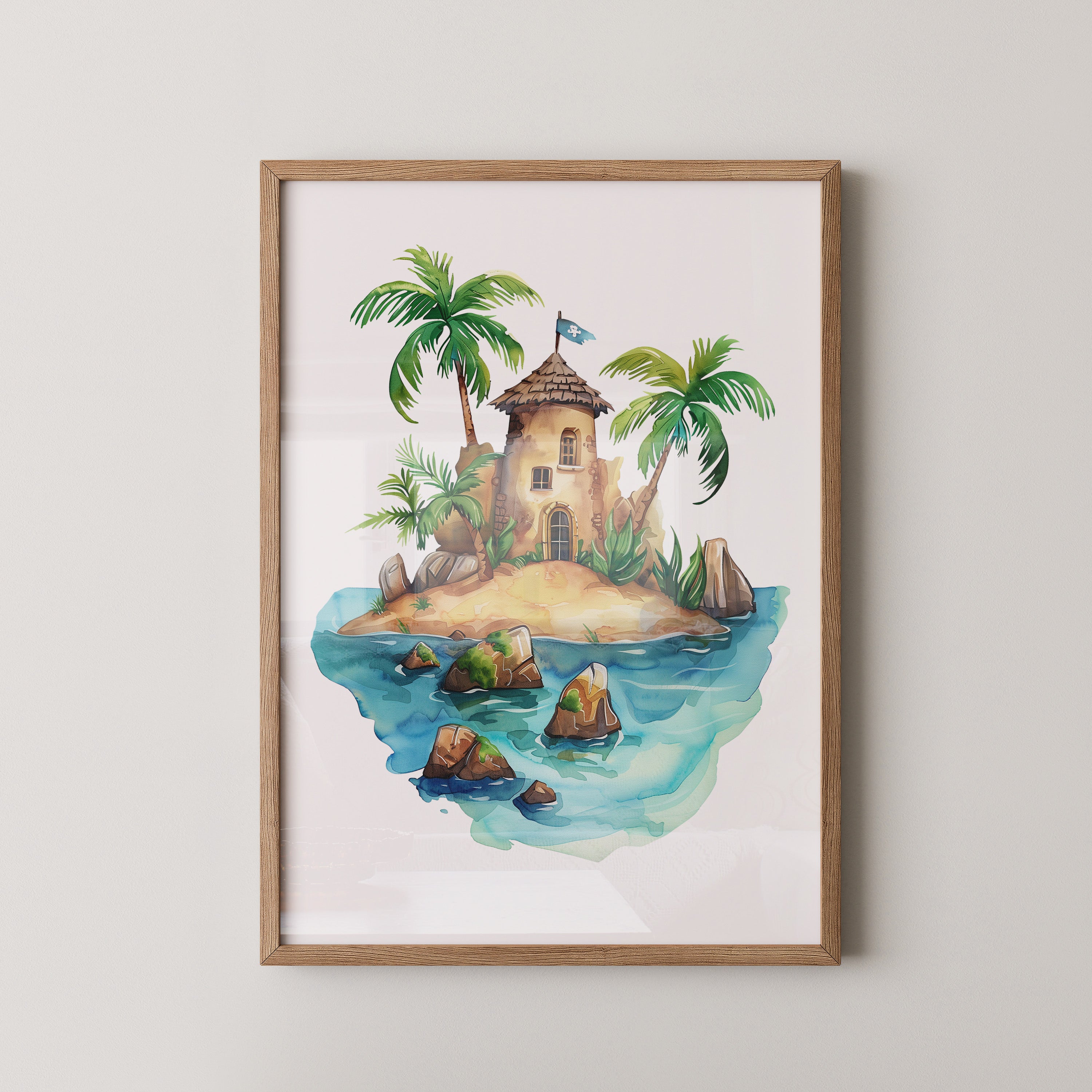 Pirateninsel Aquarell