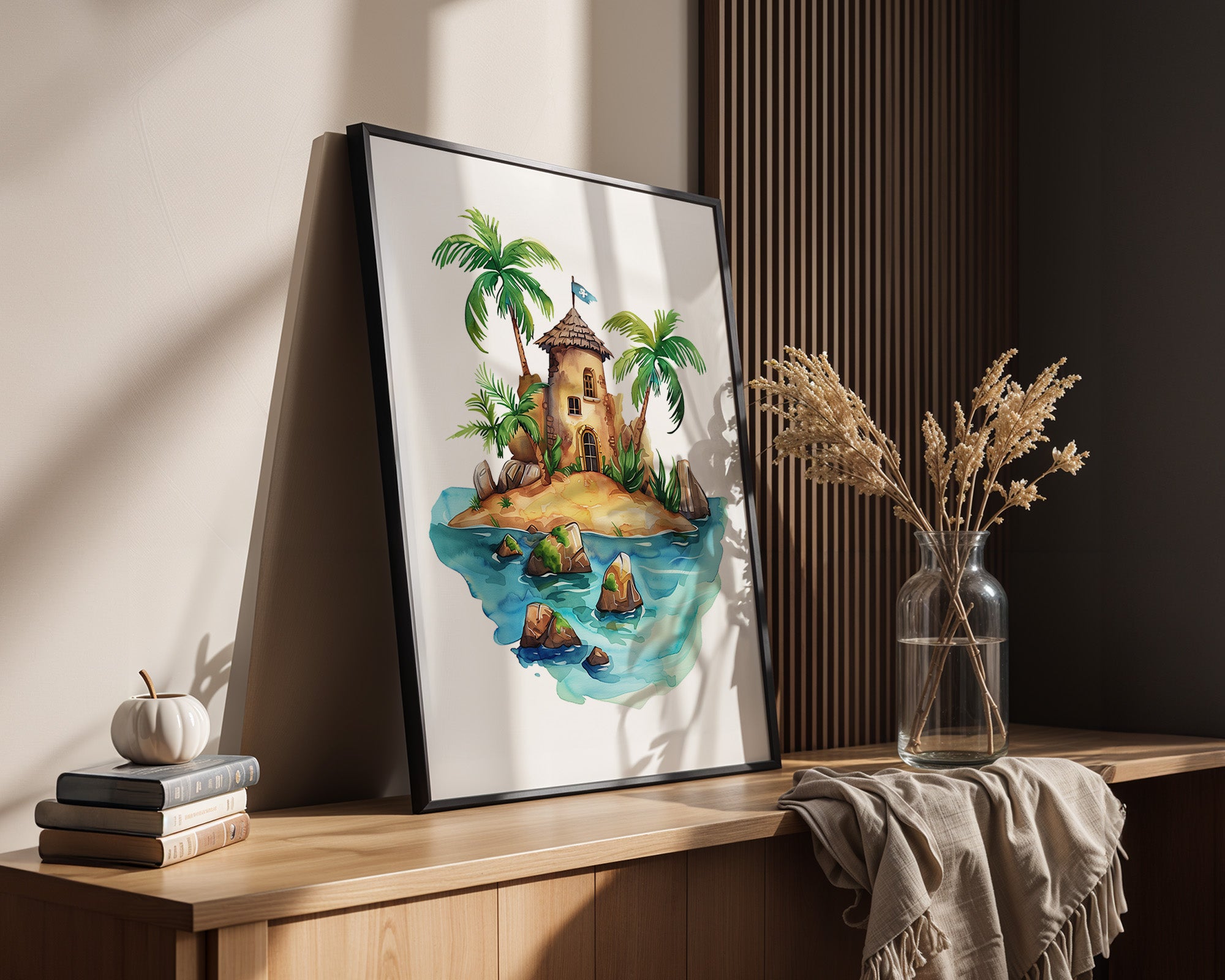 Pirateninsel Aquarell