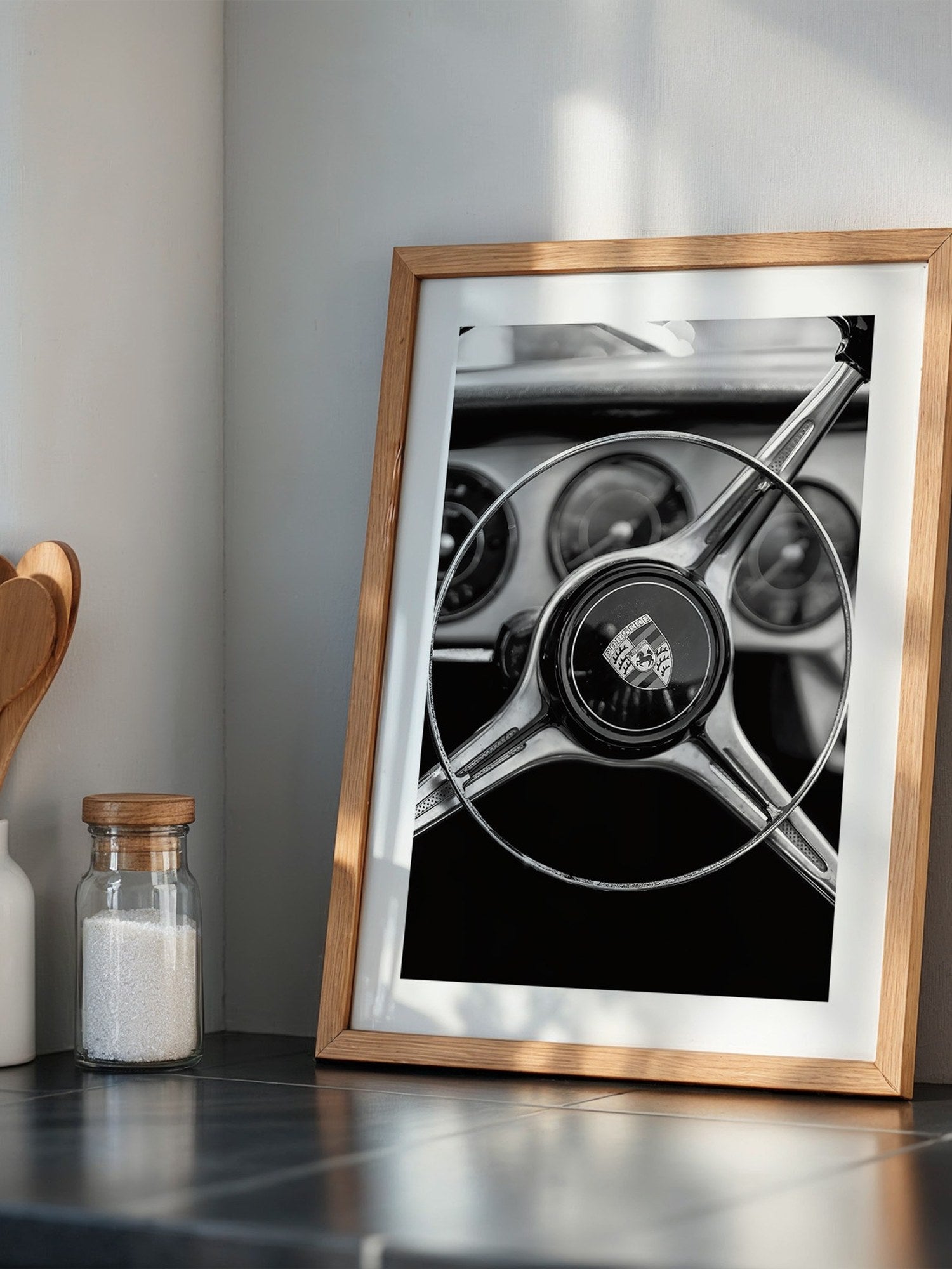 Porsche Lenkrad Retro S/W
