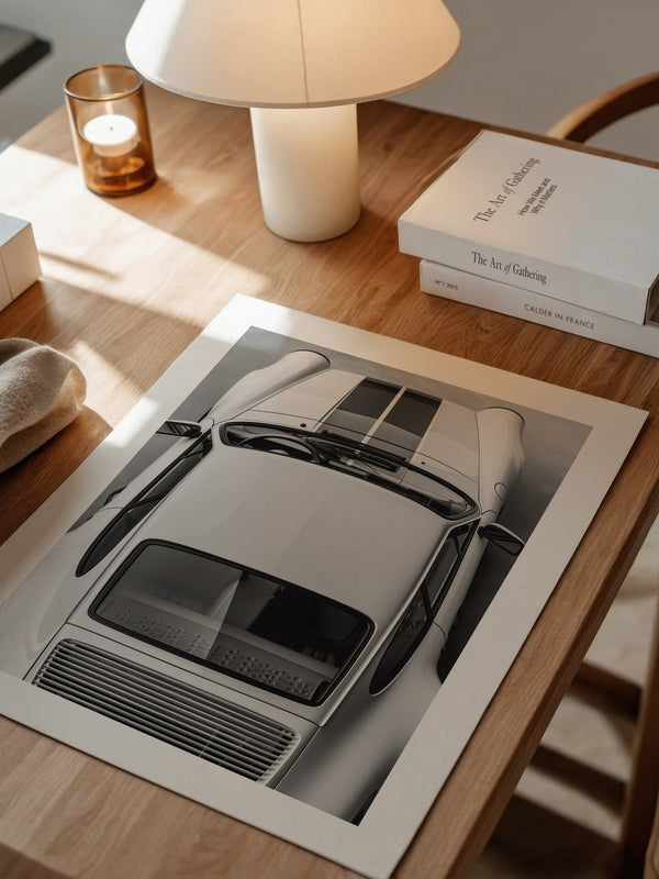 Porsche 911 Draufsicht Weiß