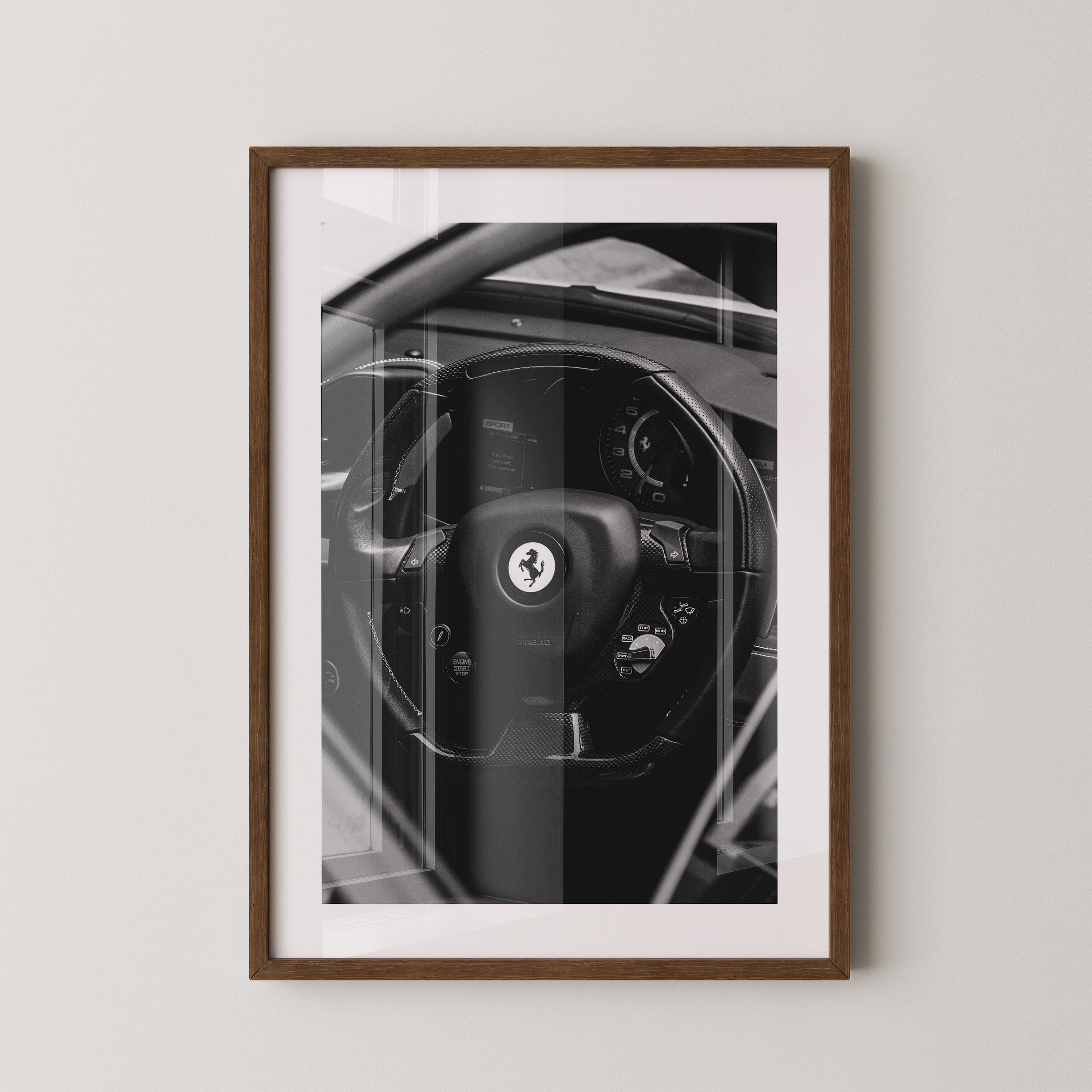 Lenkrad Carbon schwarzweiß