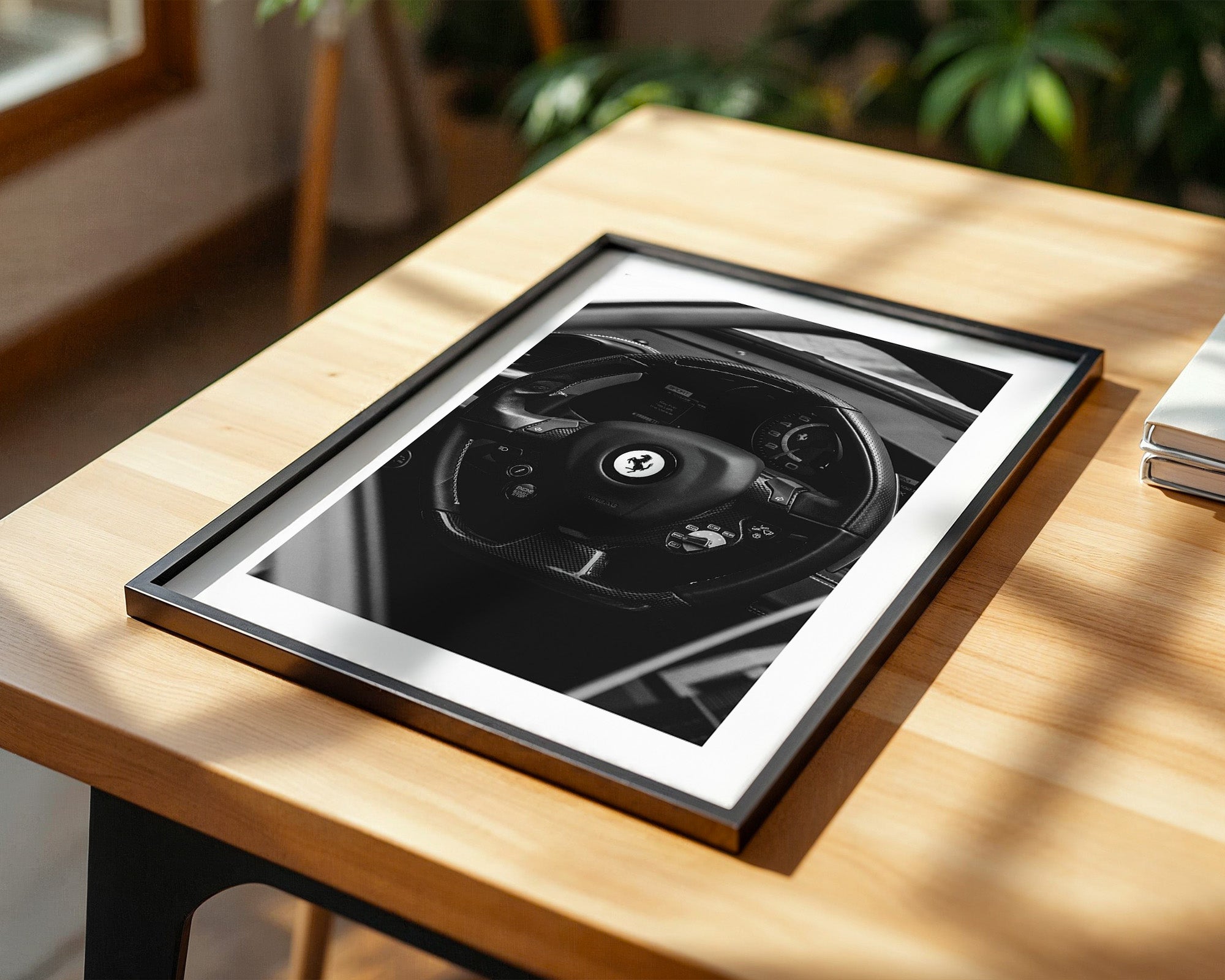 Lenkrad Carbon schwarzweiß