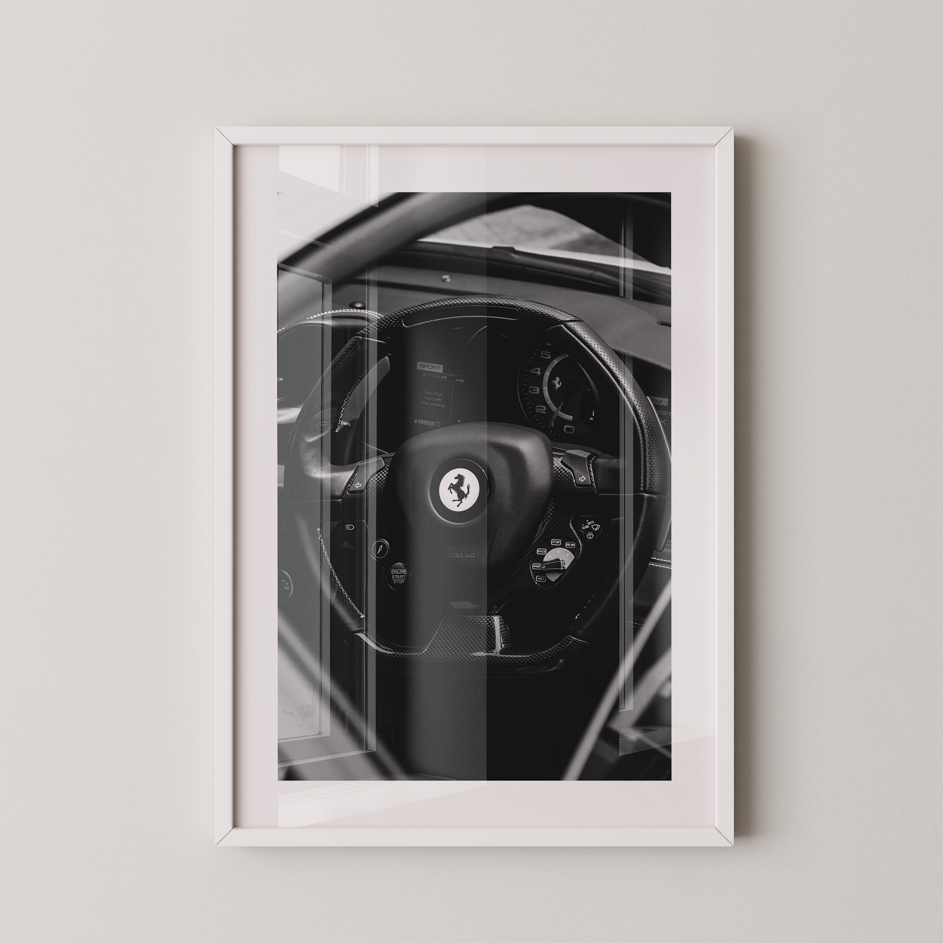 Lenkrad Carbon schwarzweiß