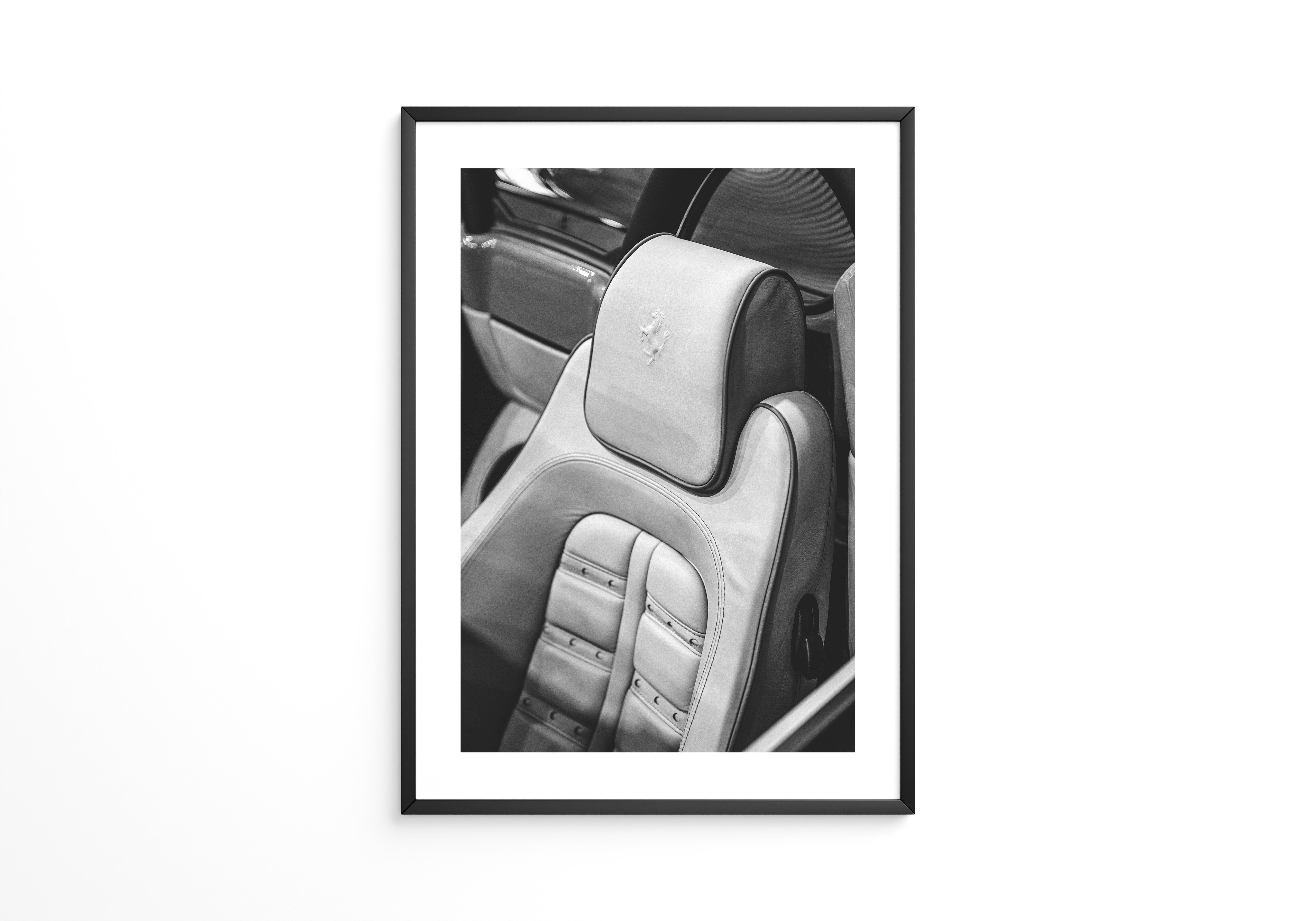 Sportwagen Ledersitz Schwarzweiß