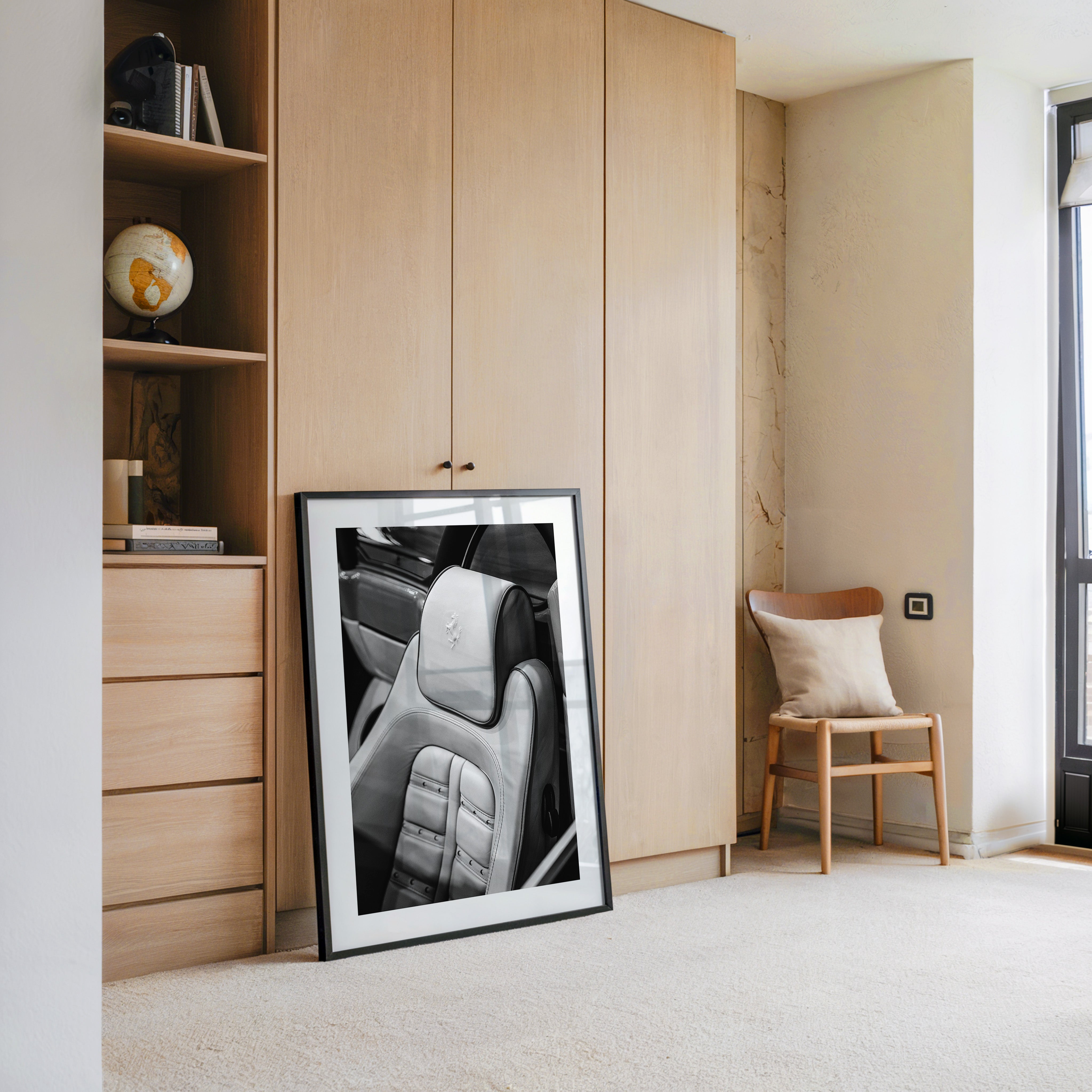 Sportwagen Ledersitz Schwarzweiß