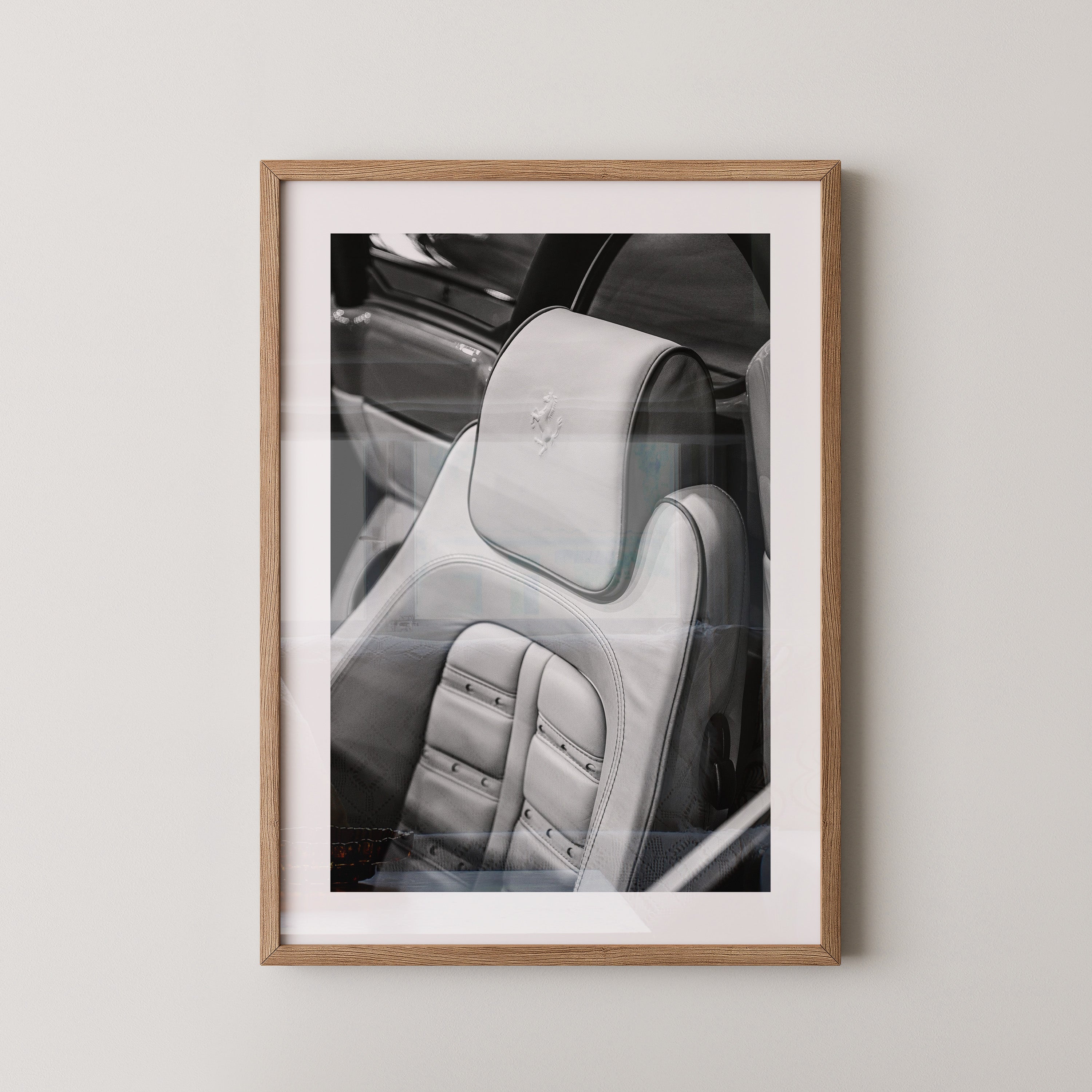 Sportwagen Ledersitz Schwarzweiß