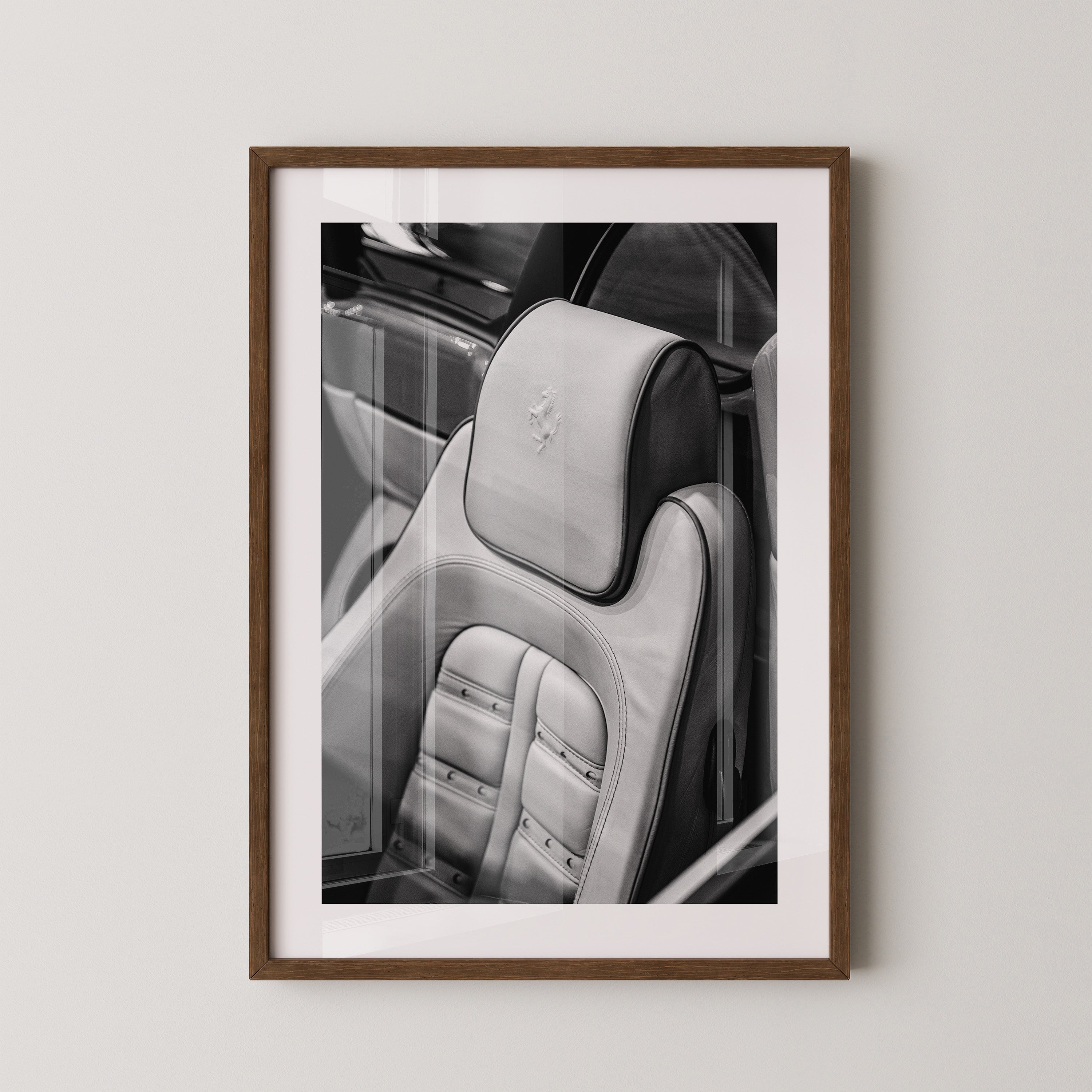 Sportwagen Ledersitz Schwarzweiß