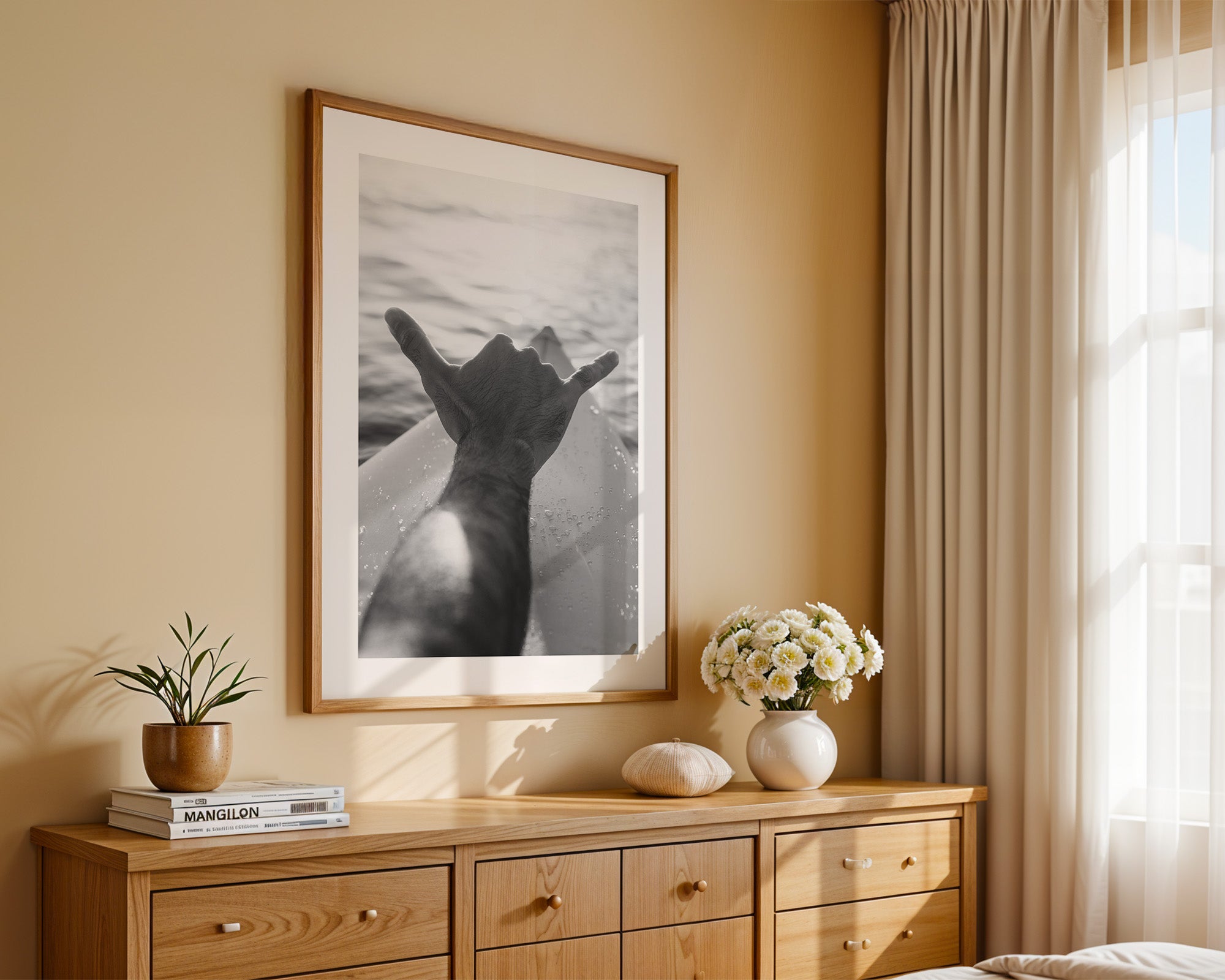 Hand Schattenspiel Daumen Schwarzweiß