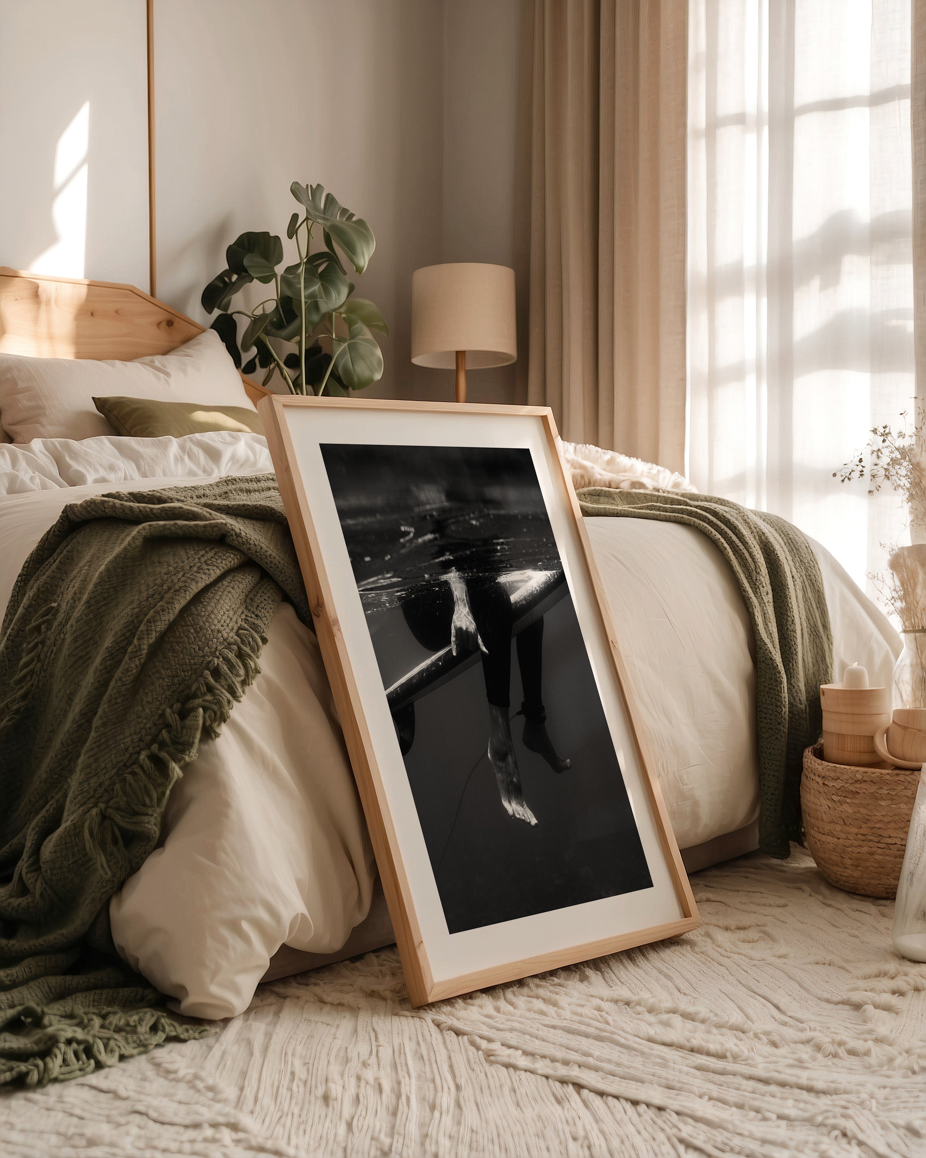 Surfer Beine Unterwasser S/W